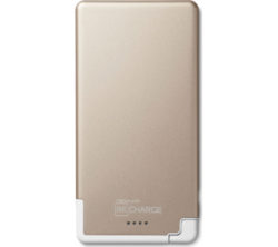 TECHLINK Recharge Ultrathin 5000 Portable Power Bank - Gold & White